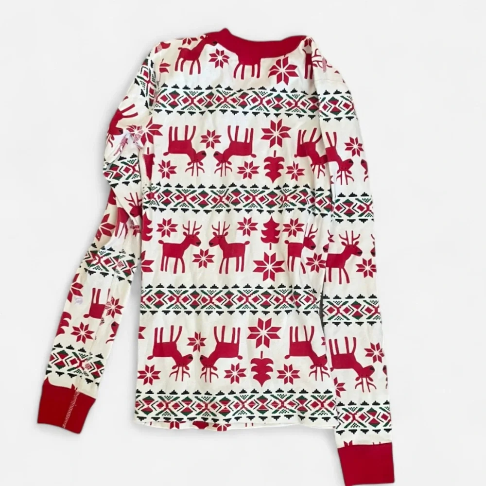 Hanna Andersson Dear Deer Long John Pajama Top Unisex Boy Girl Kids 10 Holiday